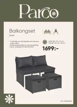 Dollarstore Utemöbler & Tillbehör|Utemöbler & Tillbehör>Balkongset