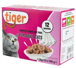 Dollarstore Kattmat>Menybox blötfoder Tiger
